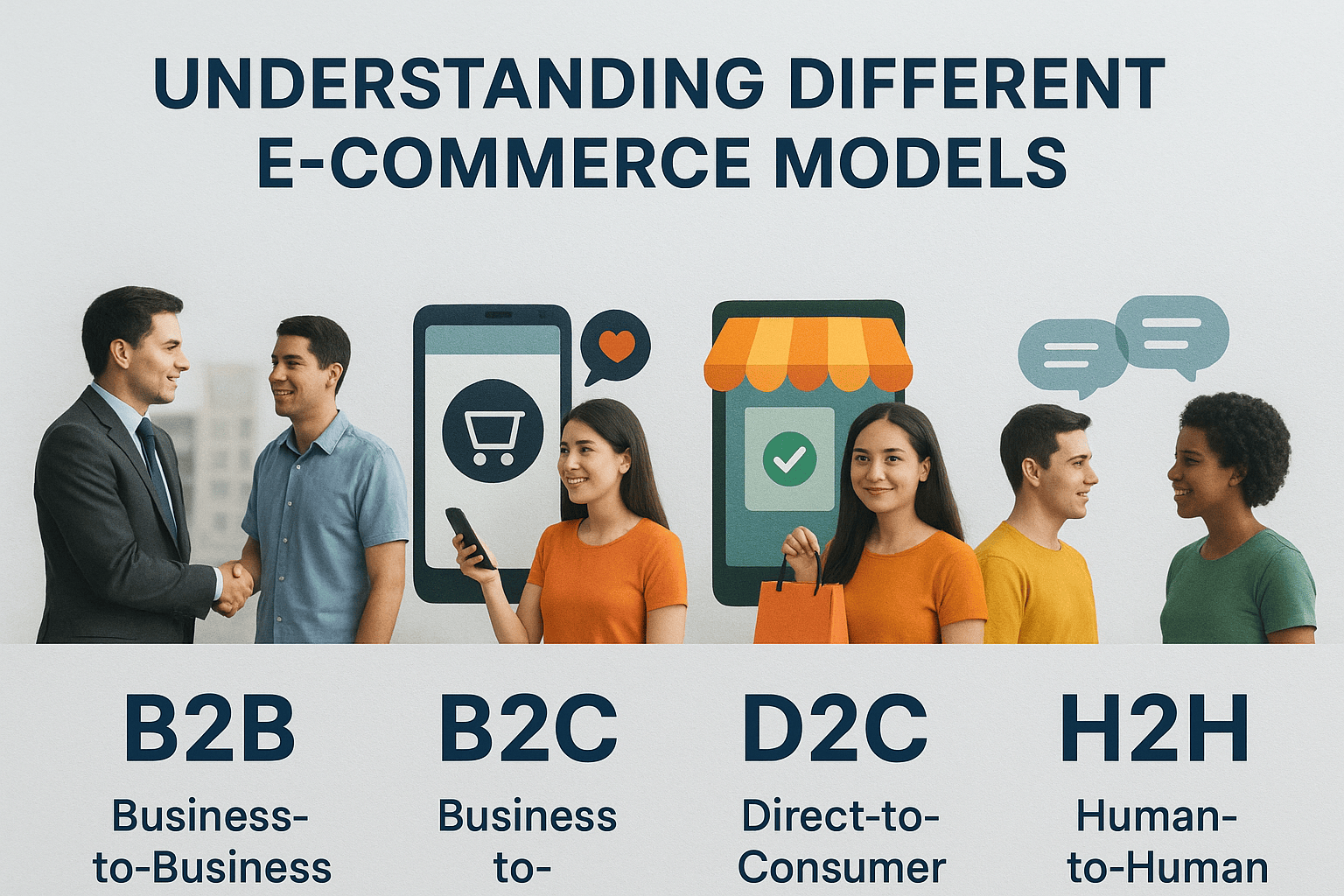 Understanding Different E-Commerce Models: B2B, B2C, D2C, and H2H