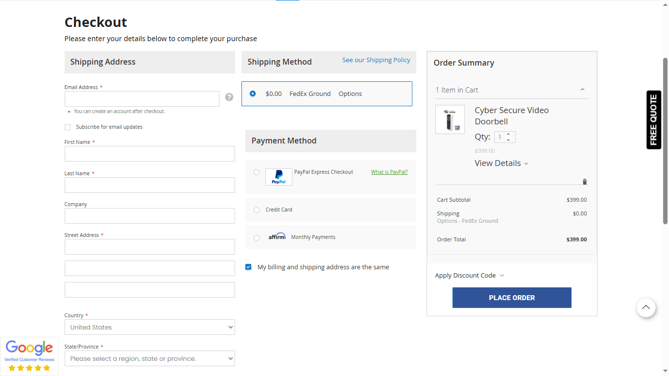 Cart & Checkout
