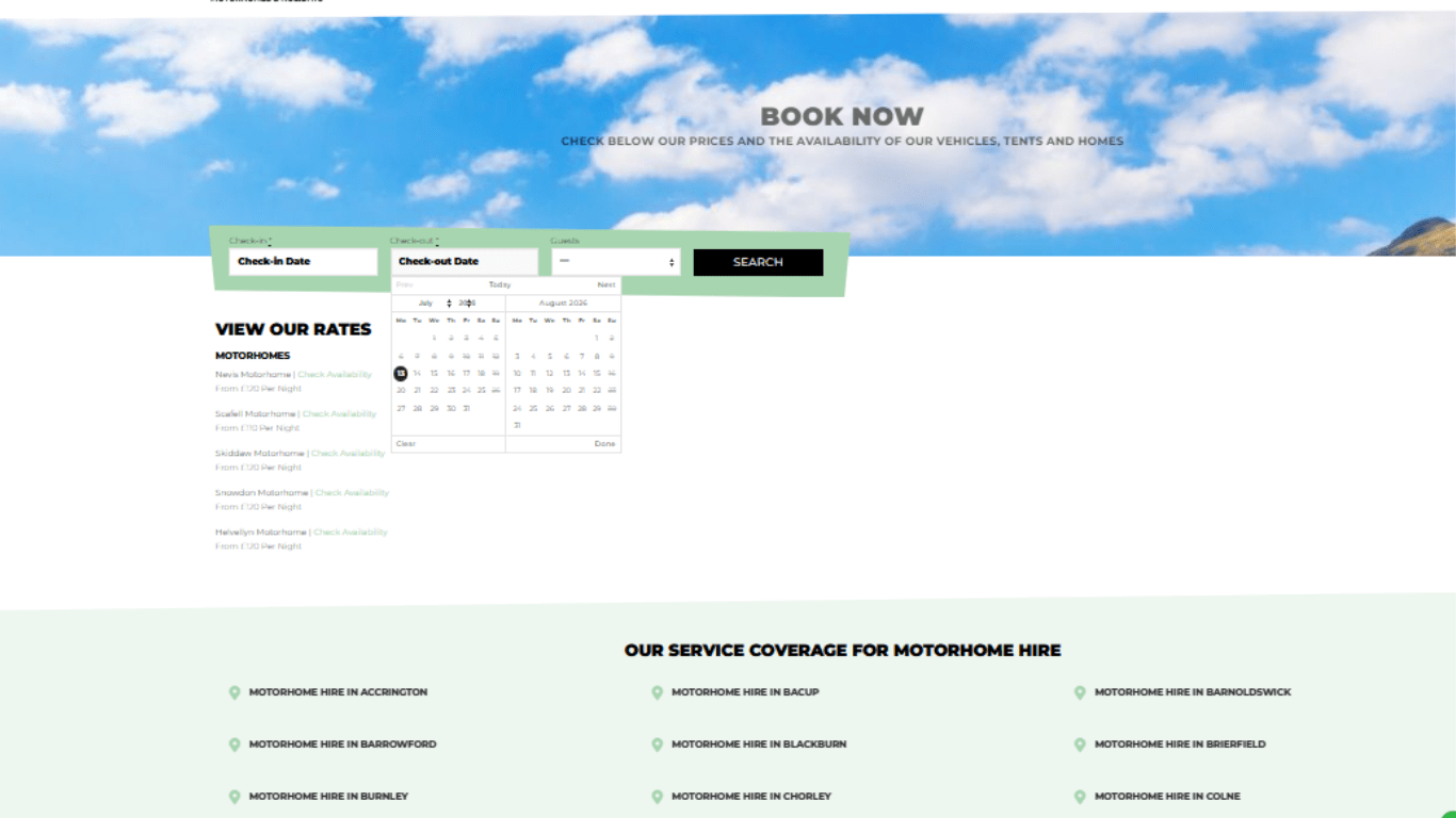 Book Now Page